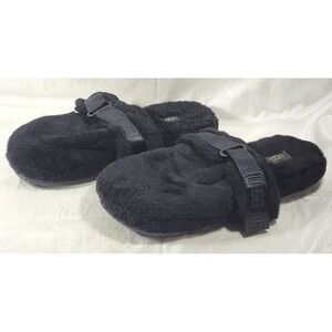 UGG Men's Fluff It Plush Wool Blend Sheepskin Insole Slippers - Black - Sz 10